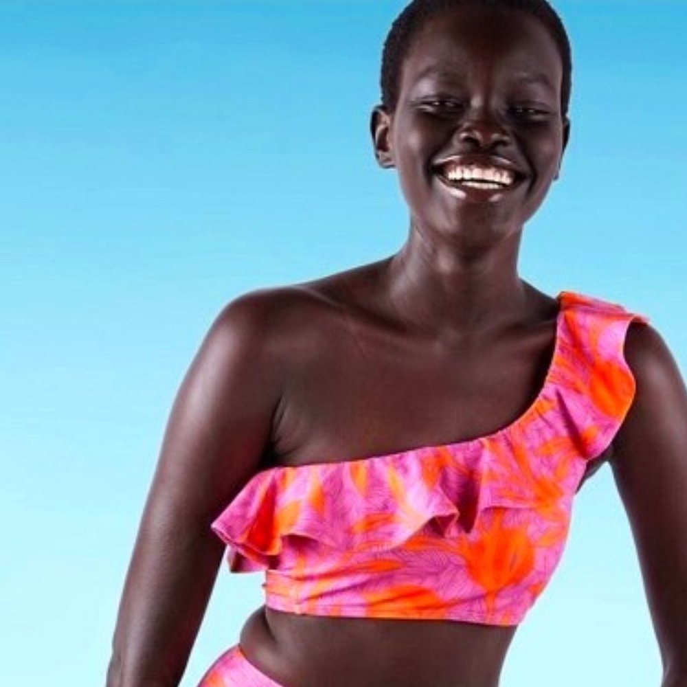 Liberty & Justice One Shoulder Ruffle Bikini Top